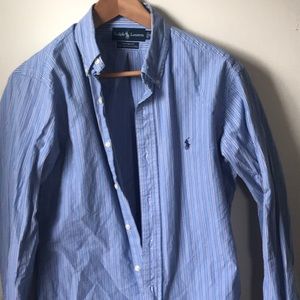 Men’s blue stripe Ralph Lauren dress shirt